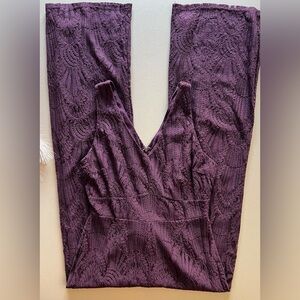 Altar'd State Sleeveless Plum Lace Knit Wide-Leg Jumpsuit